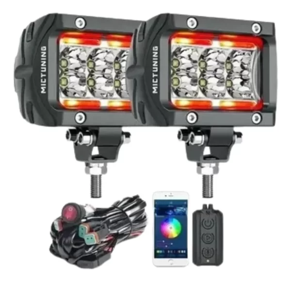 Par Faros Dually Mictuning Led Jeep Wrangler Can Am Rzr Atv