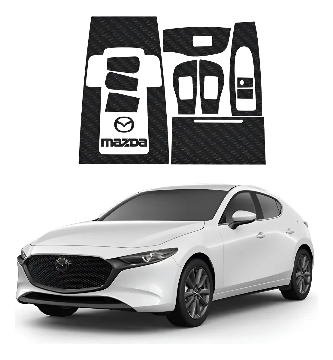 Kit Completo Sticker 4 Puertas/panel Central Mazda 3 2019/23 - Image 1