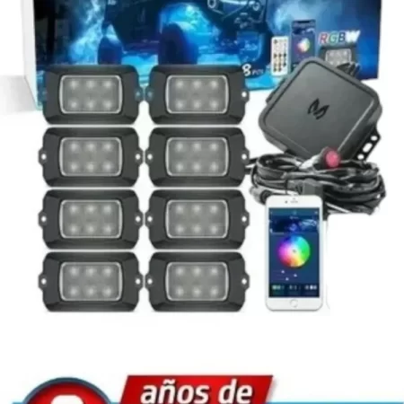 Luz Roca Rgb Led Mictuning C2 Rock Light Jeep Rzr Utv 8 Pzas