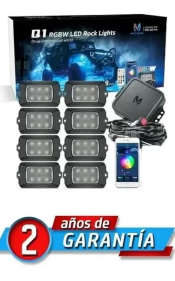 Luz Roca Rgb Led Mictuning C2 Rock Light Jeep Rzr Utv 8 Pzas