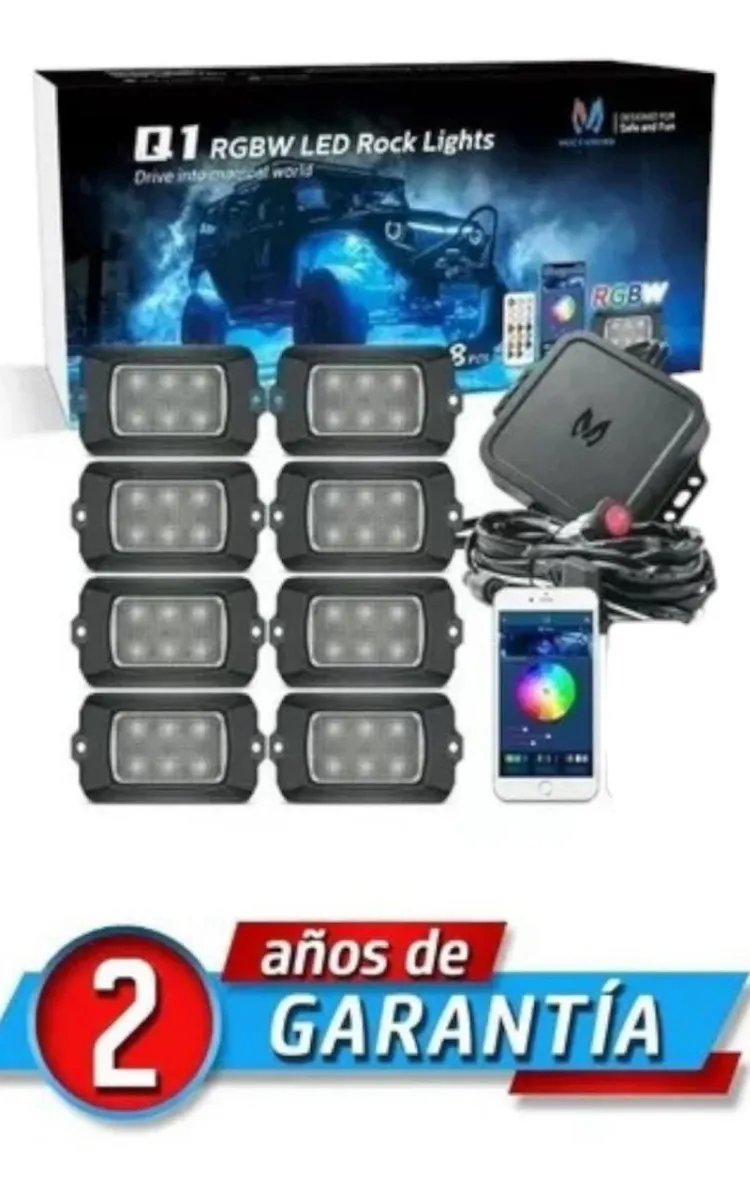 Luz Roca Rgb Led Mictuning C2 Rock Light Jeep Rzr Utv 8 Pzas - Image 1