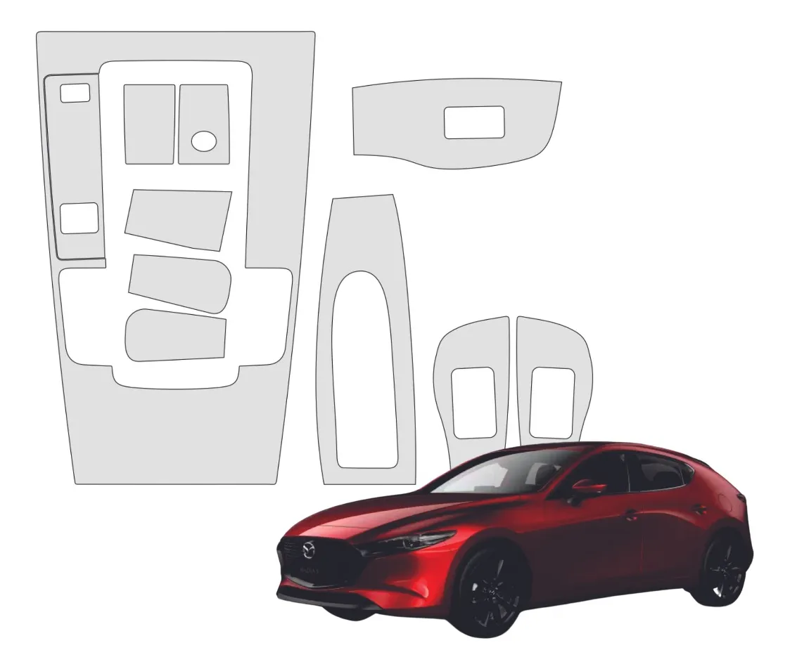 Protección Ppf Panel Central Y Puertas Mazda 3 2024 - Image 1