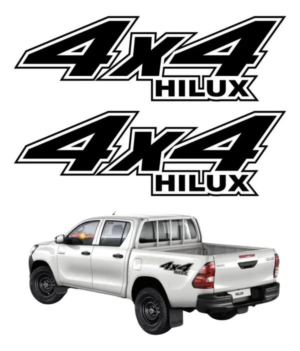 Calcomanía Bl Vinil Negro Piano 4x4 Para Toyota Hilux