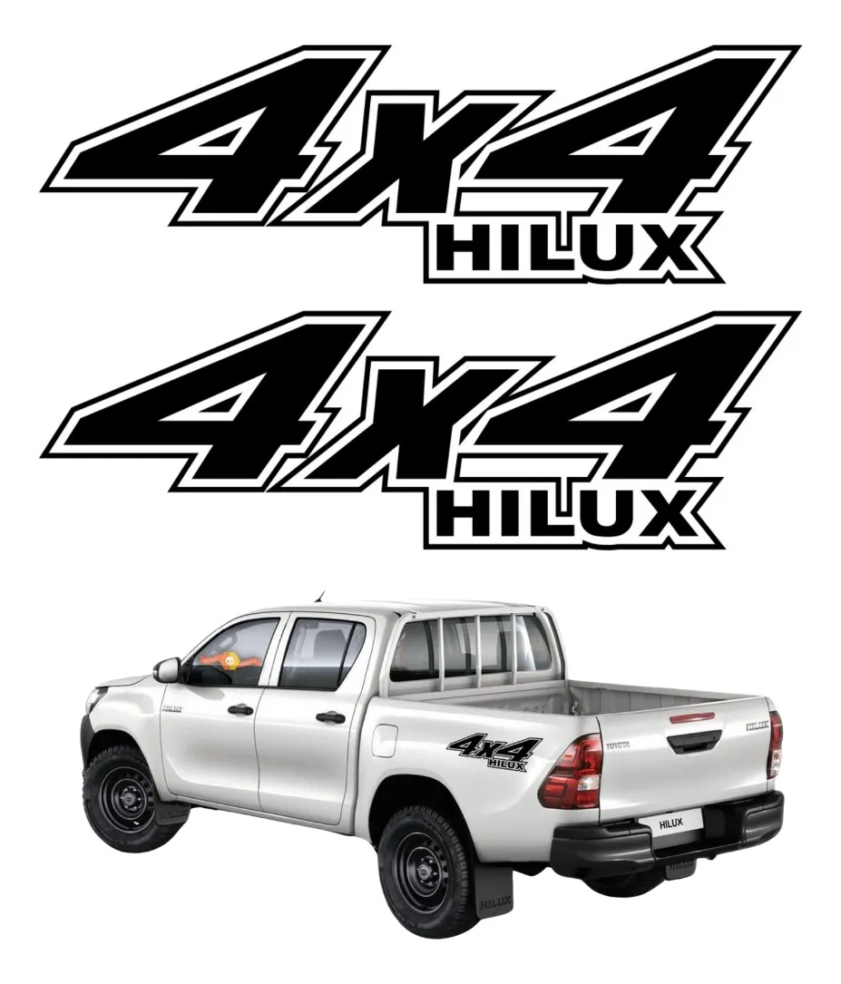 Calcomanía Bl Vinil Negro Piano 4x4 Para Toyota Hilux - Image 1