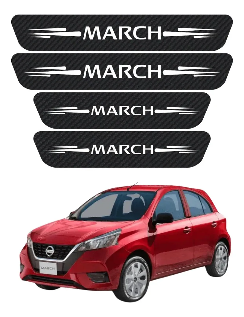 Sticker Protección Bl De Estribos 4 Puertas Nissan March - Image 1