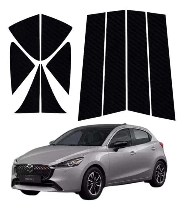 Protecciòn Fibra De Carbono Postes Exteriores Mazda 2 2024
