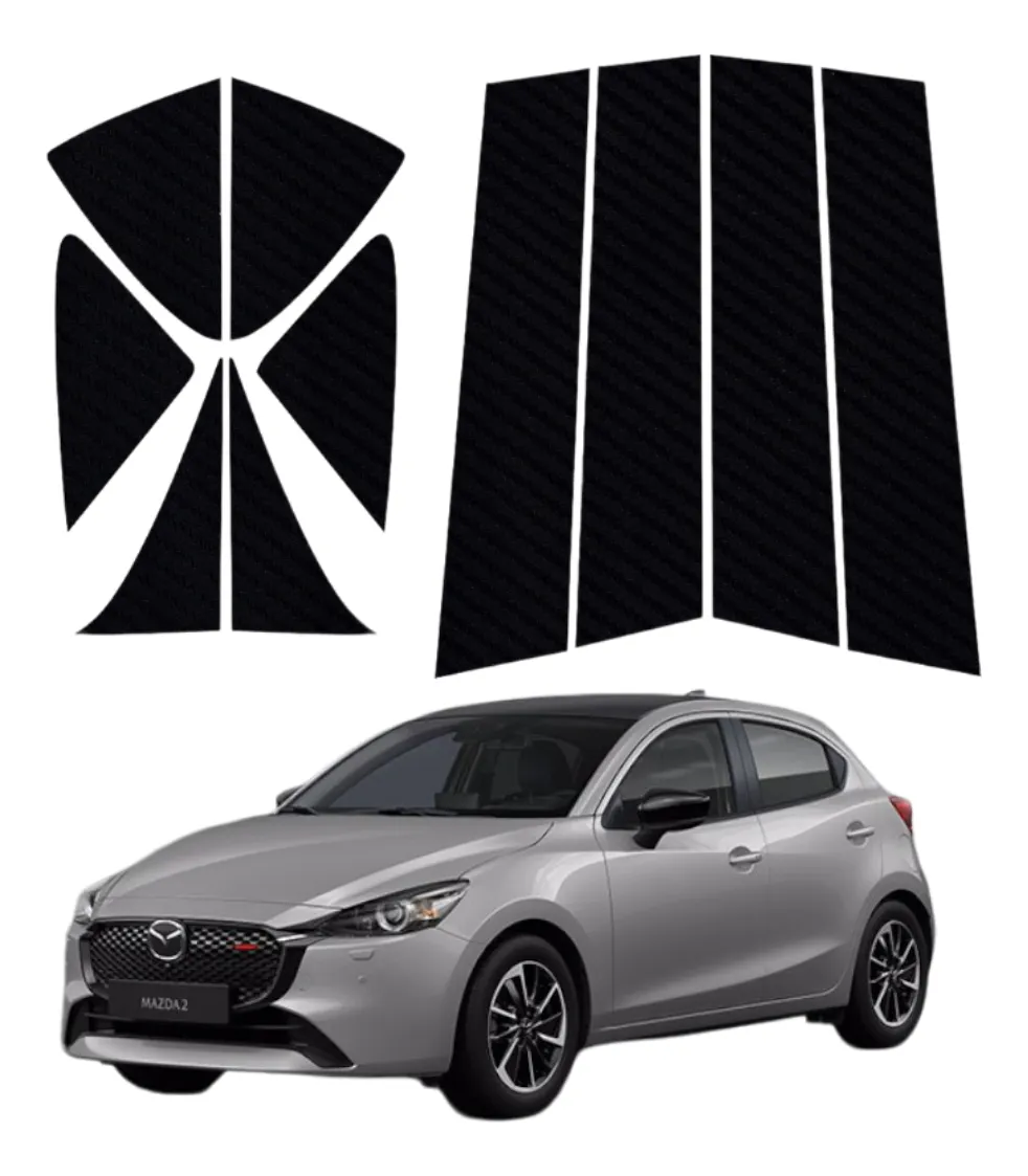 Protecciòn Fibra De Carbono Postes Exteriores Mazda 2 2024 - Image 1