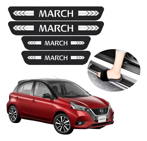 Protector De Estribos De Fibra De Carbono Para Nissan March