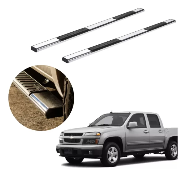 Estribos Platinum 100 Chevrolet Colorado 2004-2012 Doble Cabina Cromado