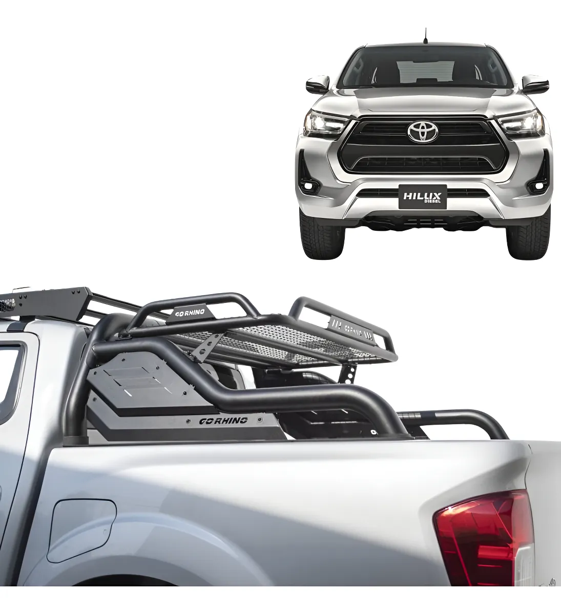 Roll Bar Cargo C/ Canastilla Toyota Hilux 2016 2023 Go Rhino - Image 1