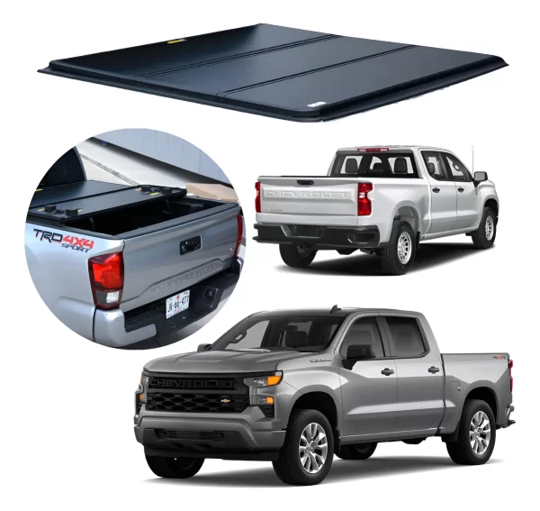 Tapa Cubre Batea Tri Fold Silverado 2014 - 2022 Doble Cabina