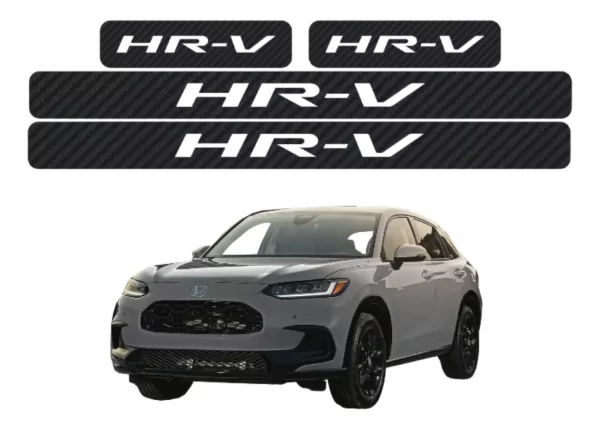 Proteccion Estribos Fibra De Carbono Con Blanco Honda Hr-v