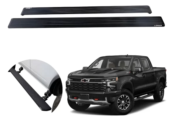 Estribos Electricos Para Chevrolet Silverado 2019-24 Dob Cab