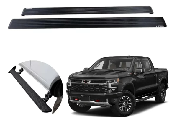 Estribos Electricos Para Chevrolet Silverado 2019-24 Dob Cab