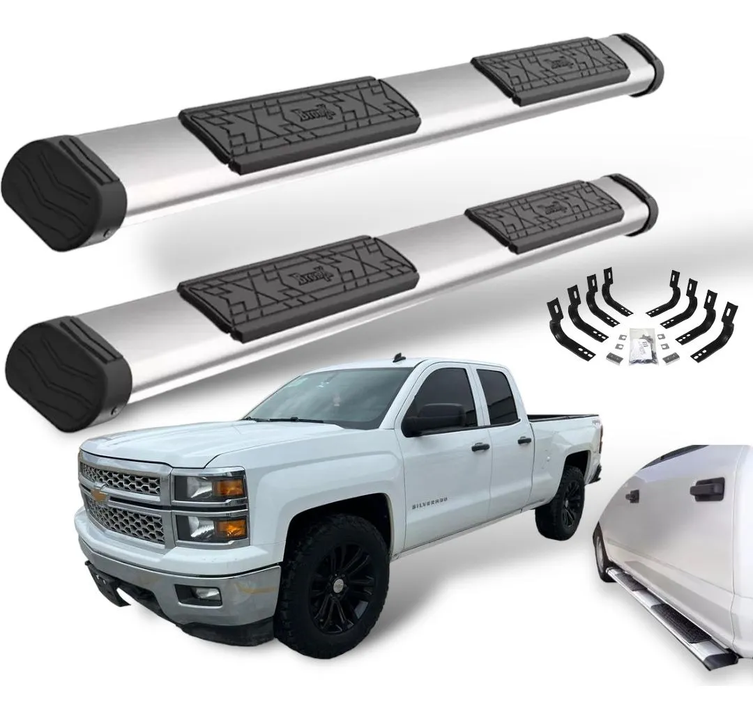 Estribos Bronx Chevrolet Silverado Cab/media 2014-2017 Cromo - Image 1