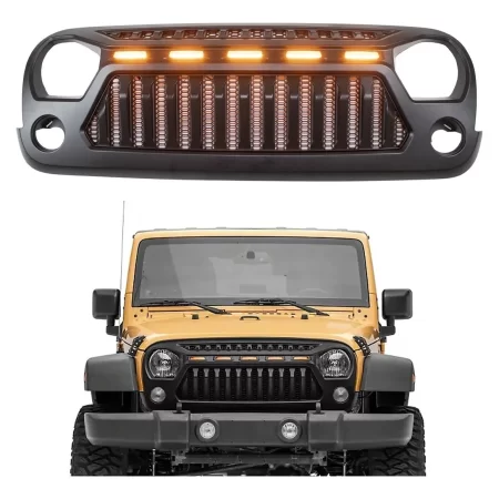 Parrilla Angry Enojado Con Led Jeep 2007-2018 Rejilla-barra