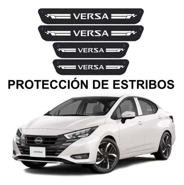Sticker Protección De Estribos Puertas Nissan Versa Diseño10