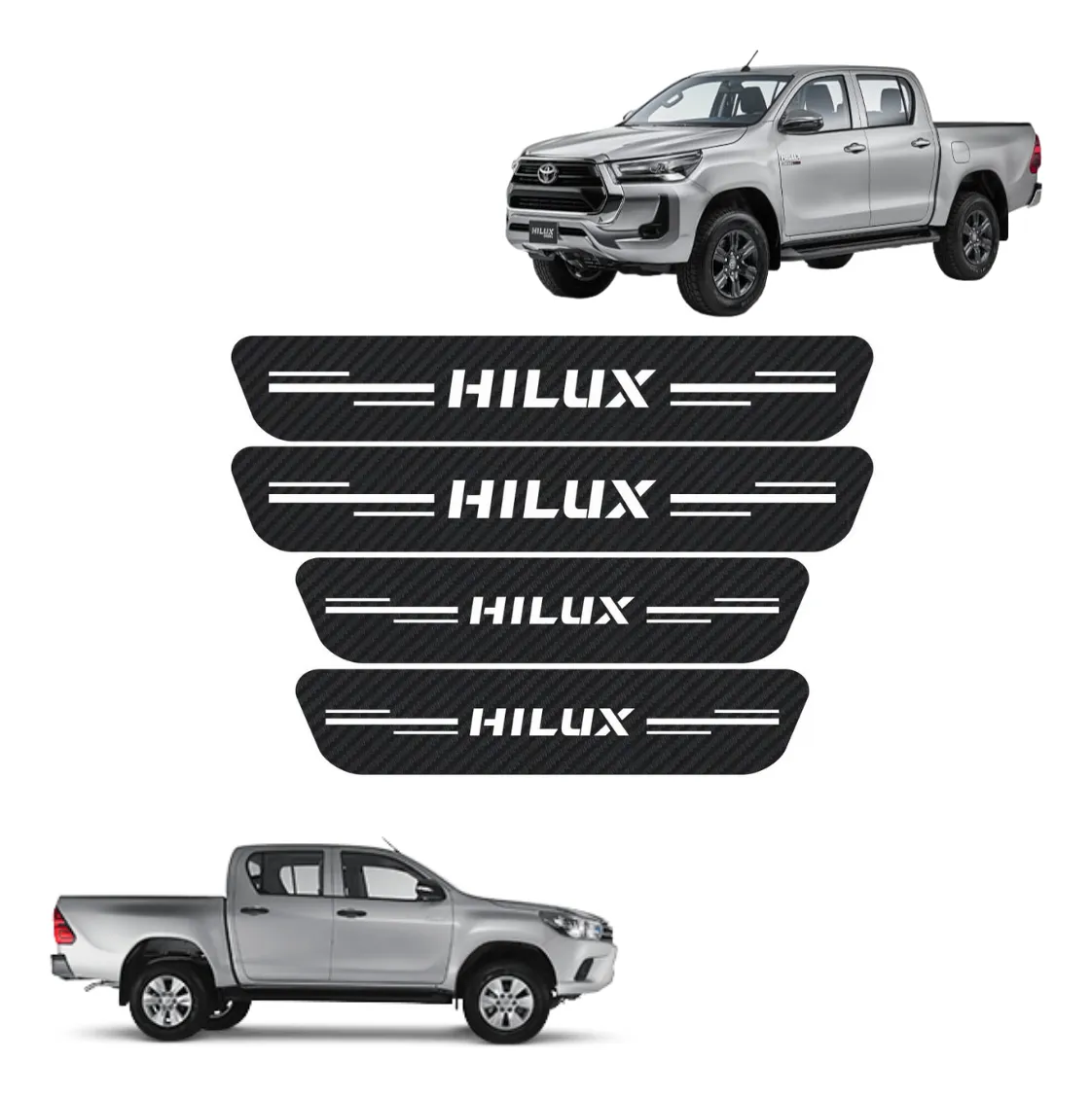Protección De Estribos Fibra De Carbono  Para Hilux - Image 1