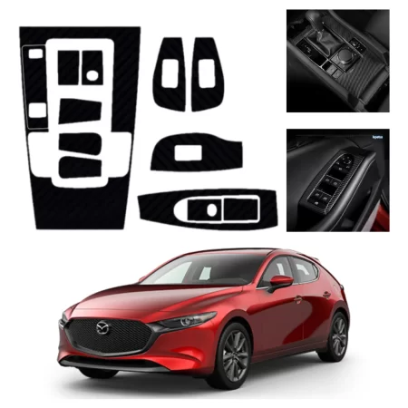Sticker Fibra De Carbono Panel Central/puertas Mazda 3 2024