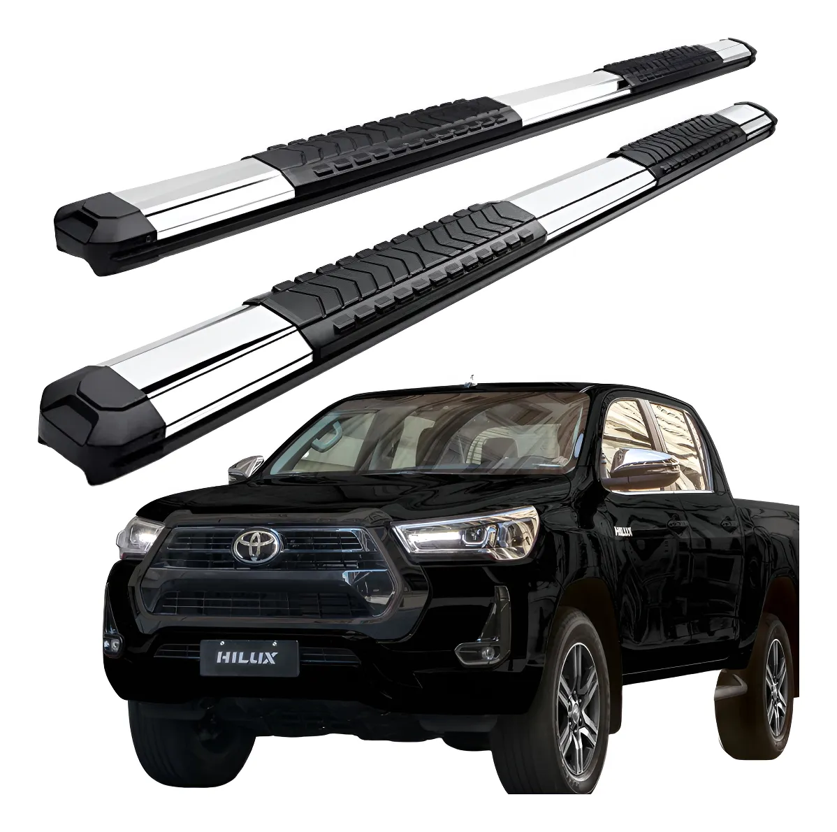 Estribos Serie 400 Inoxidables Para Toyota Hilux 2016 - 2024 - Image 1