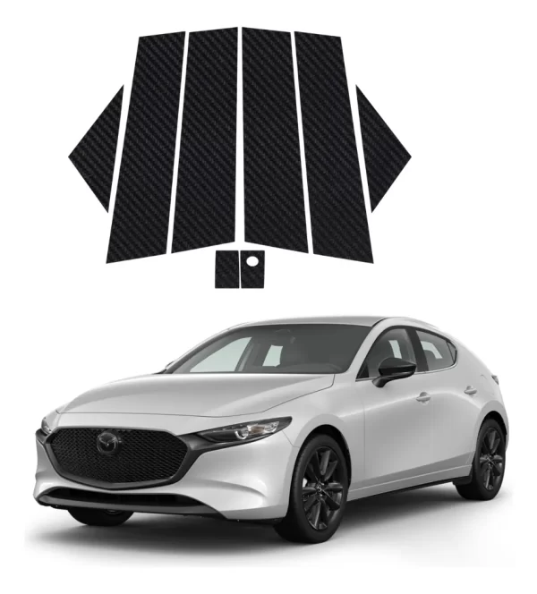 Protecciòn Fibra De Carbono Postes Exteriores Mazda 3 2025