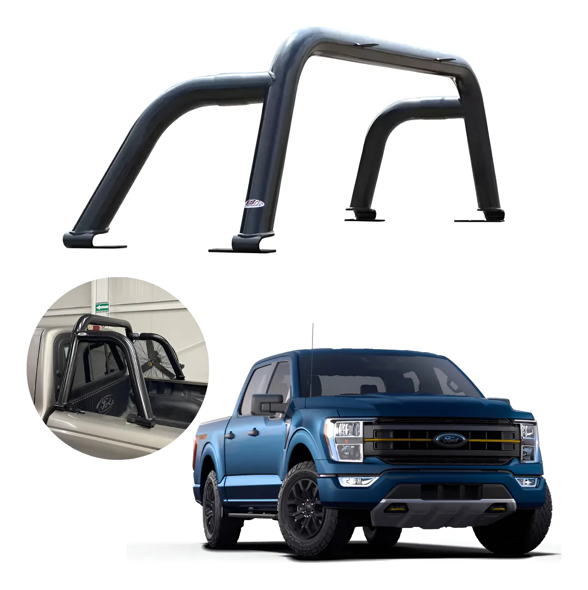 Roll Bar Bronco Sport Ford Lobo 1998-2015 Negro De Calidad - Image 1