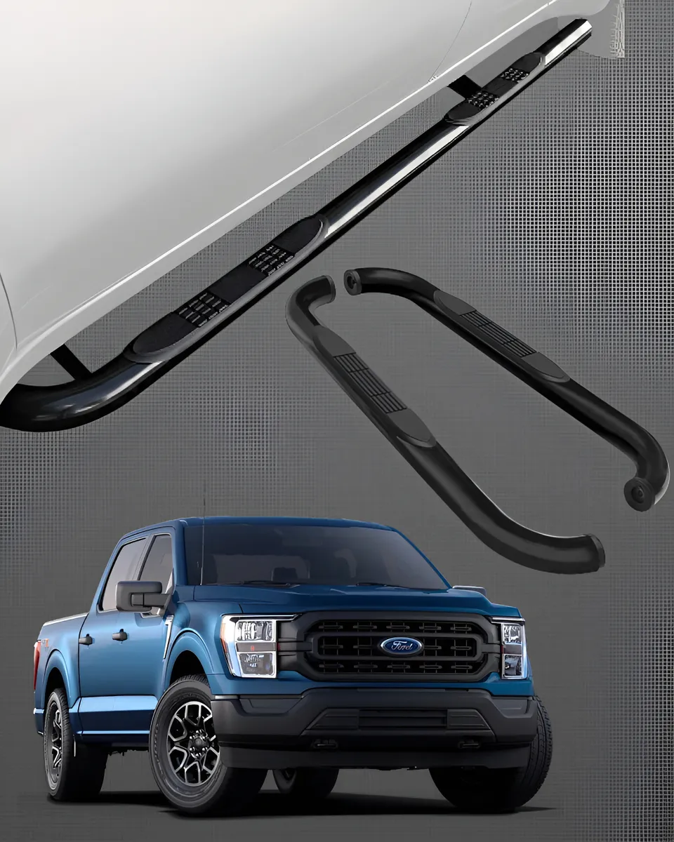 Estribos Tubulares Ford F150 2015 - 2025 Doble Cabina Negros - Image 1