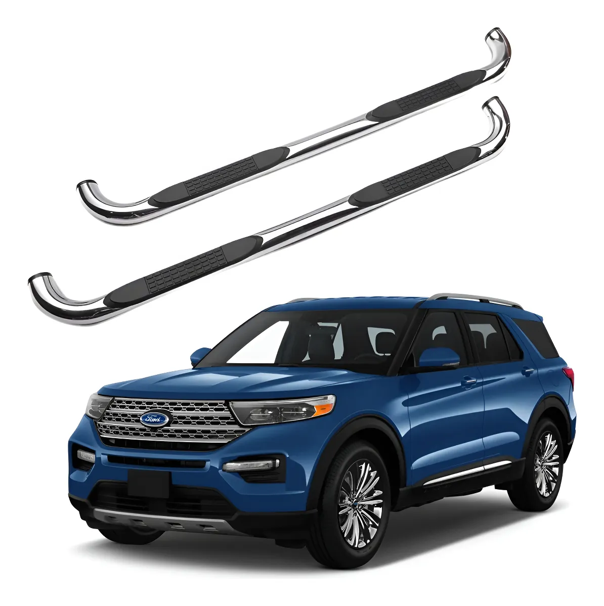 Estribos Redondos Ford Explorer 2020 - 2022 Acero Inoxidable - Image 1