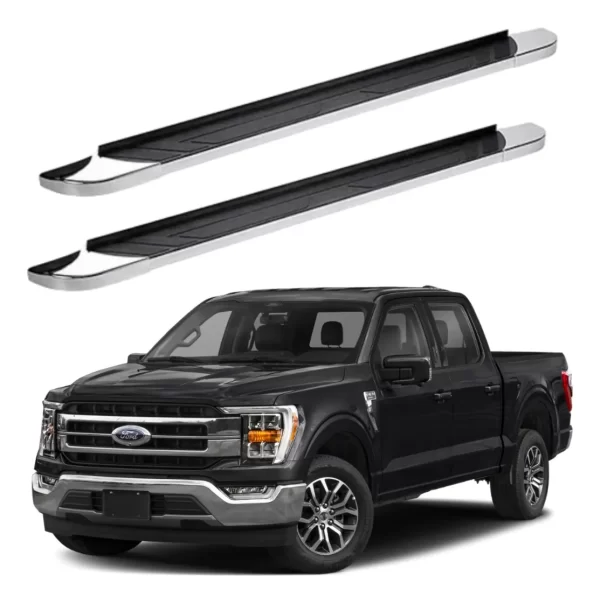 Estribos Regal Negros Ford F-150 Doble Cabina 2017 - 2022 +
