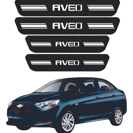 Sticker Protección Bl De Estribos Puertas Chevrolet Aveo