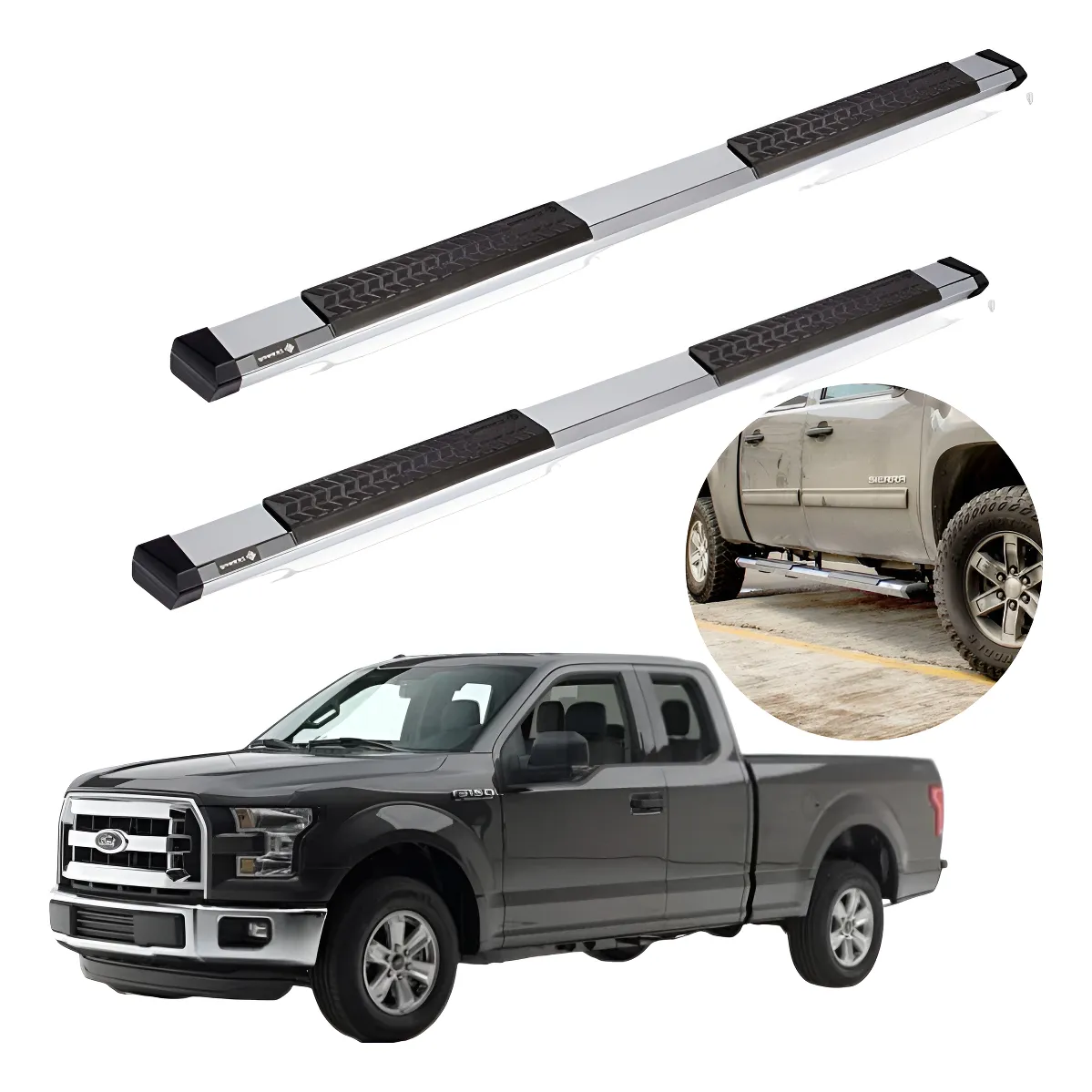 Estribos Serie 500 F150 Lobo Cabina Y Media 2015 - 2022 Cr - Image 1