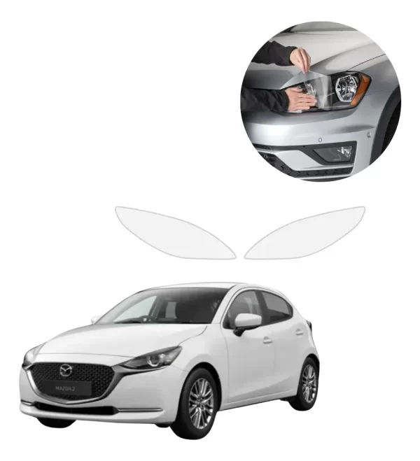 Sticker Protección Ppf Faros Mazda 2 2019 2023