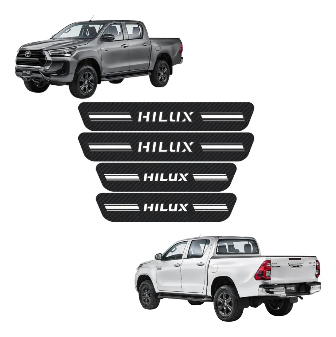 Sticker Protección Bl De Estribos Puertas Para Hilux - Image 1