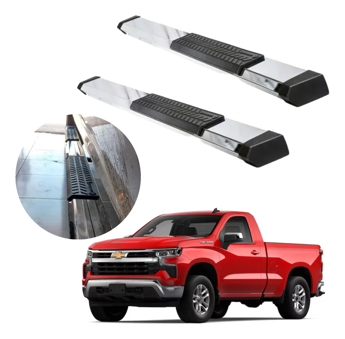 Estribos Serie 500 Para Cheyenne 2019 - 2024 Cabina Regular - Image 1