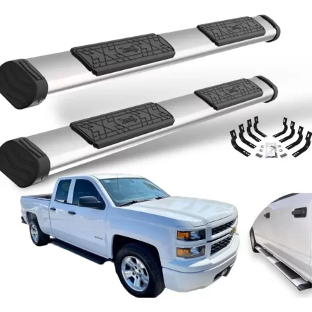 Estribos Bronx Chevrolet Silverado Cab/media 2014-2017 Cromo
