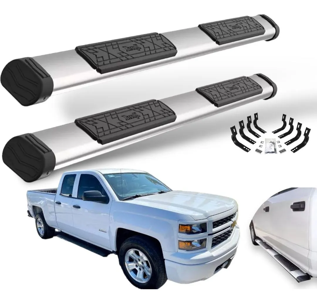 Estribos Bronx Chevrolet Silverado Cab/media 2014-2017 Cromo - Image 1