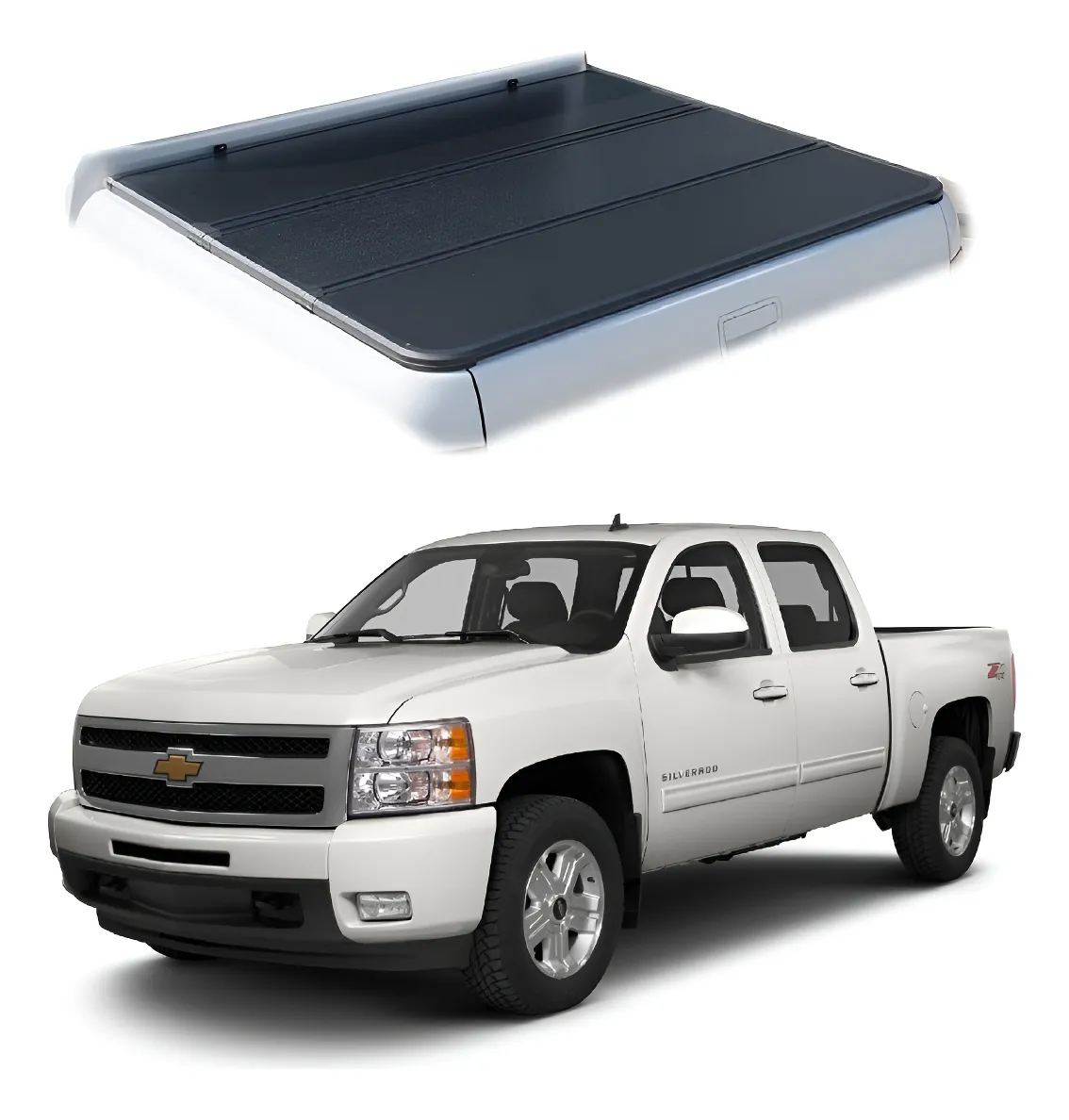 Tapa Cubre Batea Hard Tri Fold Chevrolet Silverado 07-13 5.5 - Image 1