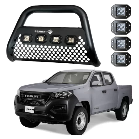 Combo Burrera Ultra Bar Para Ram 1200 2025 + 4 Faros Led