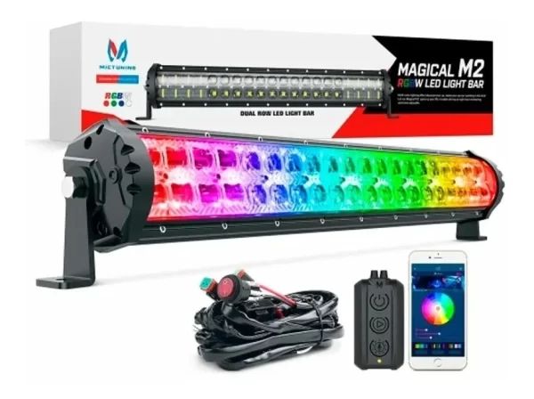 Barra Luz Led 22 PuLG Mictuning Jeep Rzr Can Am Magical Rgbw