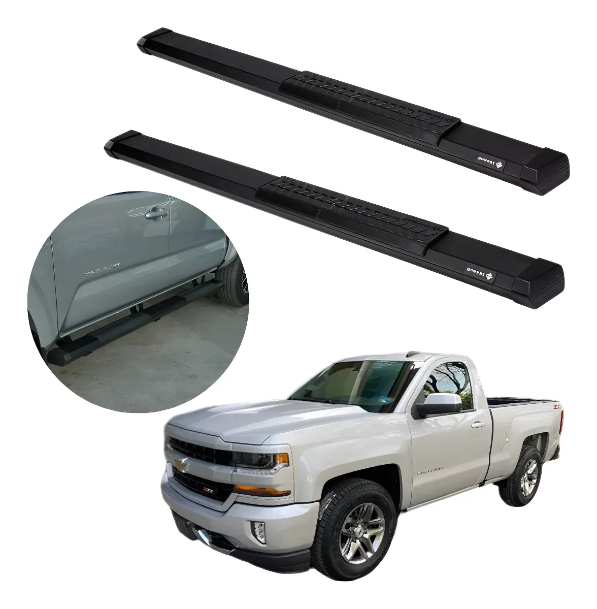 Estribos Serie 500 Chevrolet Silverado  2019-2023 Cabina Sen - Image 1