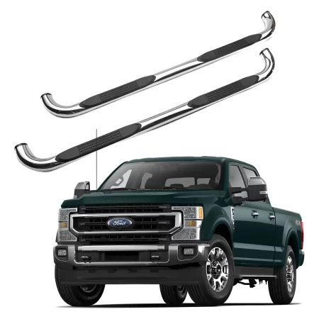 Estribos Redondos Ford F150 2015 - 2022 Dob Cab Acero Inox