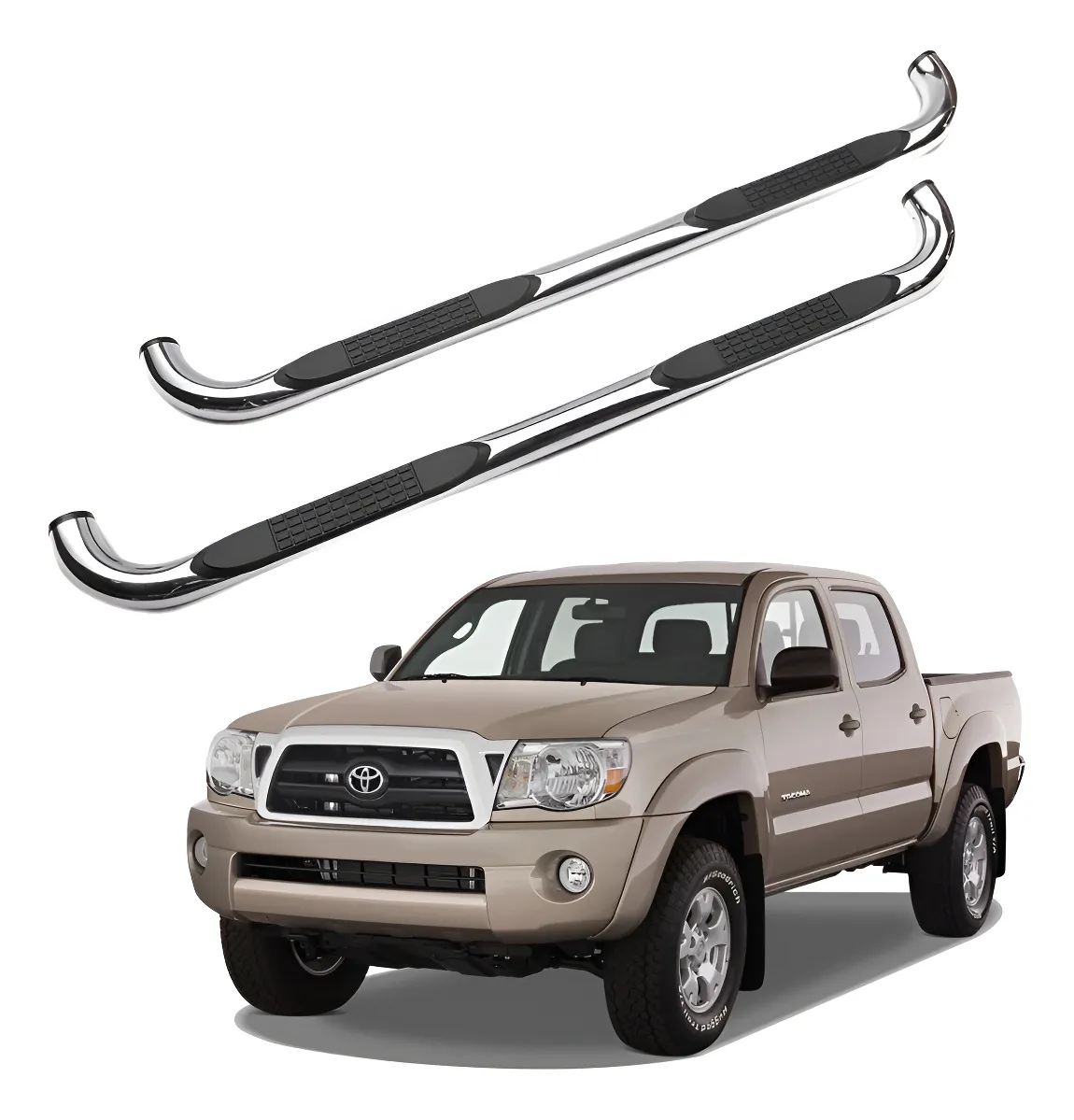 Estribos Redondos Toyota Tundra 2007 - 2022 Acero Inox - Image 1