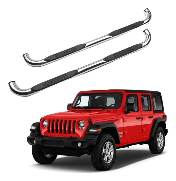 Estribos Redondos Jeep Jl 4 Puertas 2019 - 2023 Acero Inox