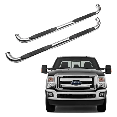 Estribos Redondos Ford Super Duty 1999 - 2016 Dob Cab Inox