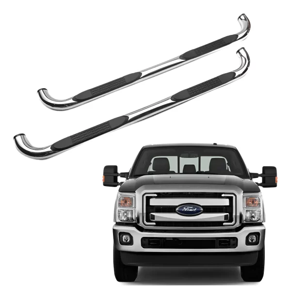 Estribos Redondos Ford Super Duty 1999 - 2016 Dob Cab Inox