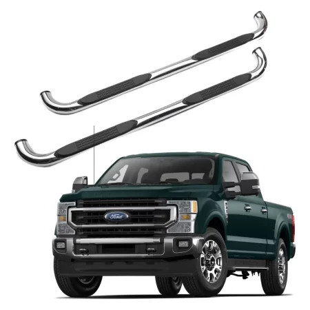Estribos Redondos Ford Super Duty 2017 - 2022 Dob Cab Inox