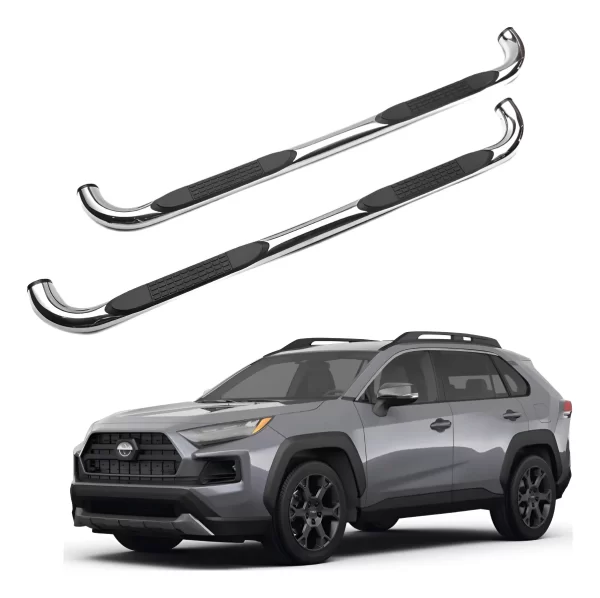 Estribos Redondos Toyota Rav4 2019 - 2022 + Acero Inoxidable