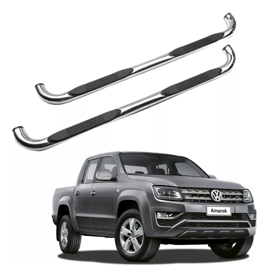Estribos Redondos Volkswagen Amarok 2010 - 2020 Inoxidables - Image 1