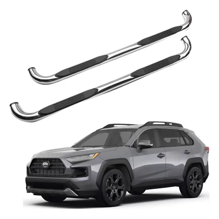 Estribos Redondos Toyota Rav4 2019 - 2022 + Acero Inoxidable
