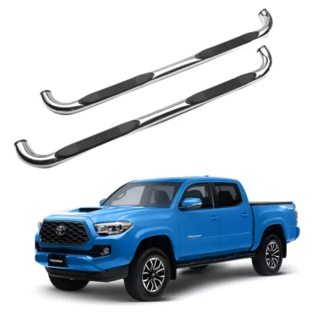 Estribos Redondos Toyota Tacoma 2005 - 2023 Dob Cab Inox